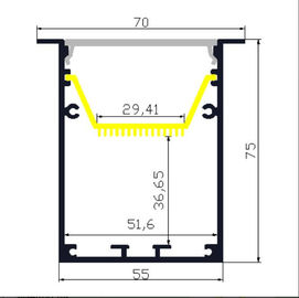 70X75mm Aluminium Led Strip Housing , Recessed Led Light Aluminium Profile